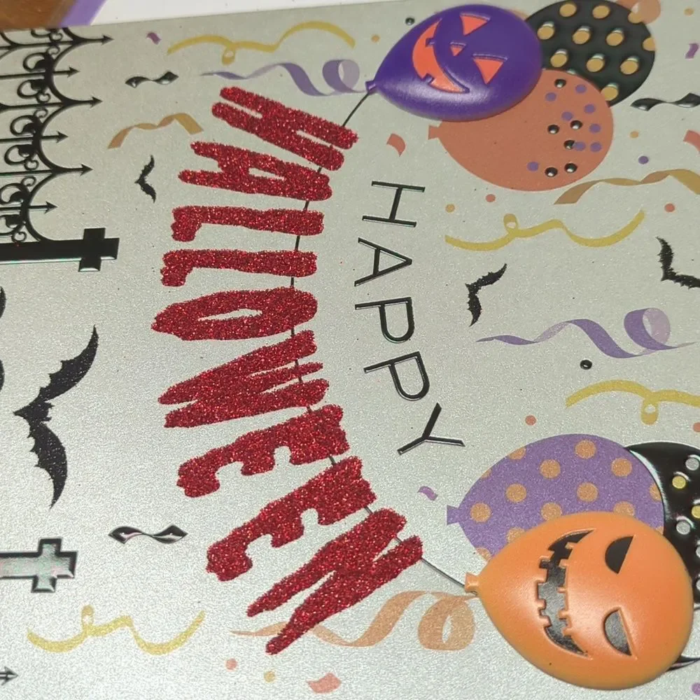 4 Niquea.D Halloween Greeting Cards 3D Pumpkins, ghosts, bats nice not scary